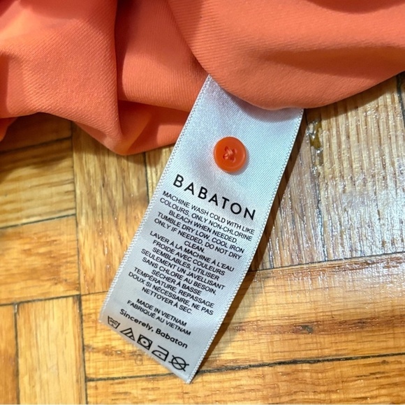 Babaton Orange Button Up Collared Bodycon Ruched Dress - Picture 15 of 15